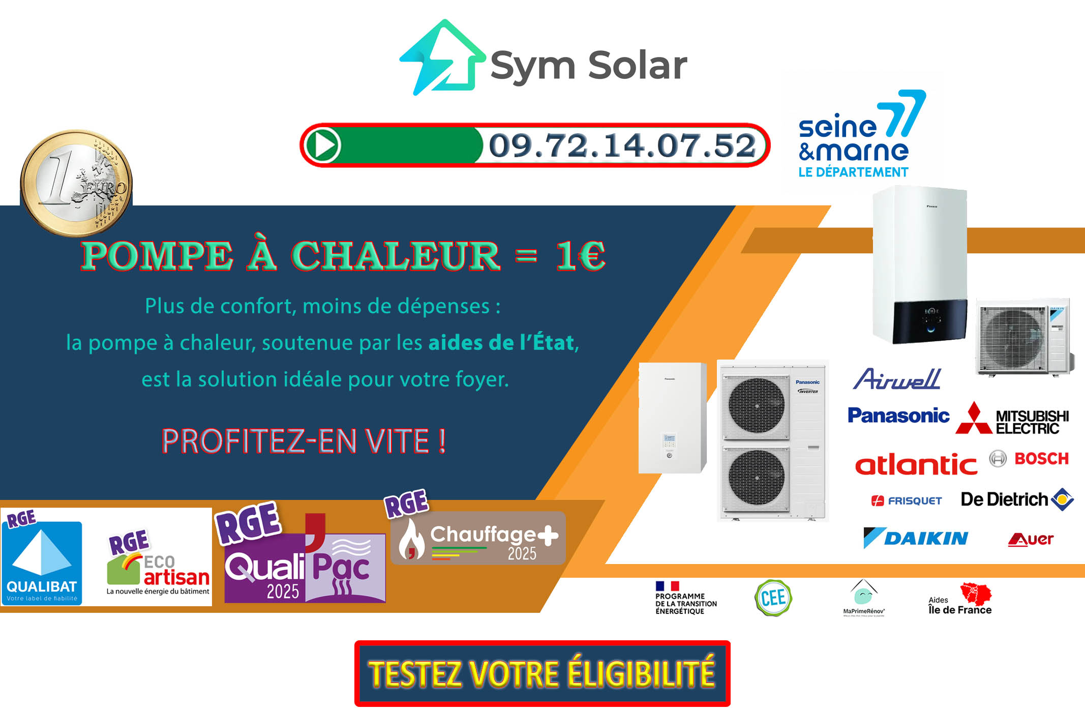 Pompe à chaleur 1 euro Episy 77250